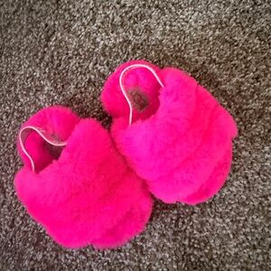 UGG Vibrant Pink Fluffy Slippers